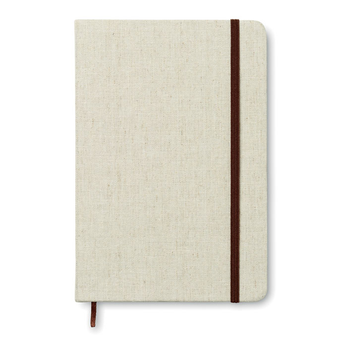 Notebook  con copertina in canvas, segnapagina e elastico abbinati